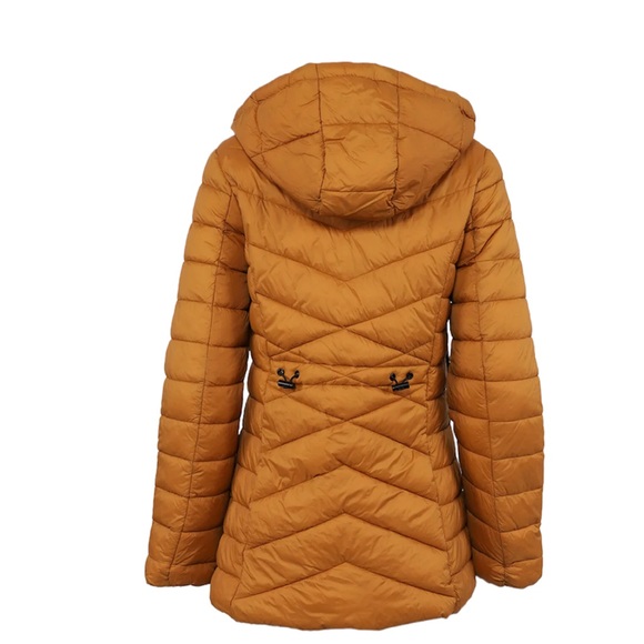Madden Girl Women's Hooded Puffer Jacket in Khaki, Medium - Picture 3 of 15